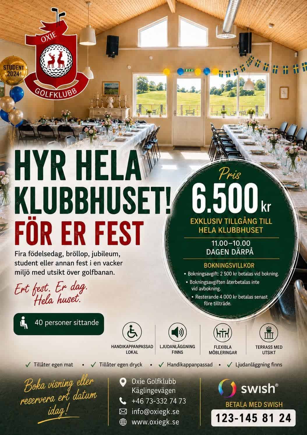 Festlokal klubbhuset